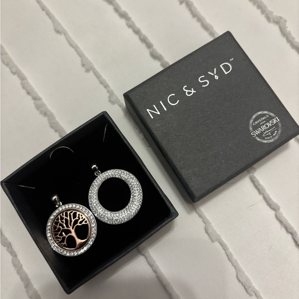 Silver/Rose Gold Tree of Life & Silver Circle of Life Eternity SWAROVSKI Pendant